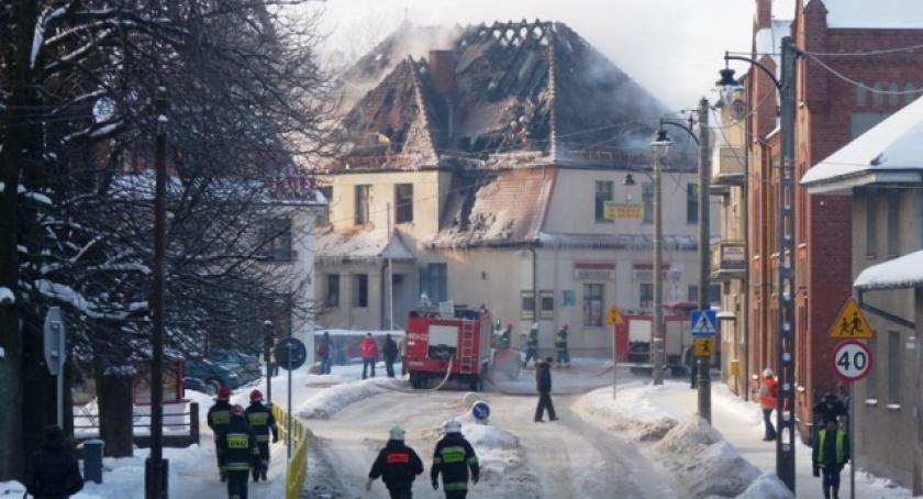 Pożar w centrum Kartuz