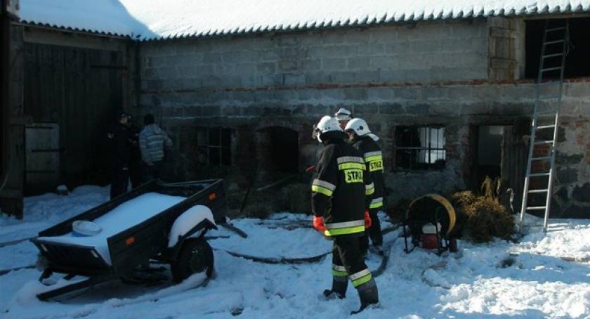 Rybaki. Pożar w budynku gospodarczym