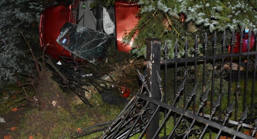 Miszewo. Citroen wypadł z trasy, przebił ogrodzenie i wylądował w ogrodzie