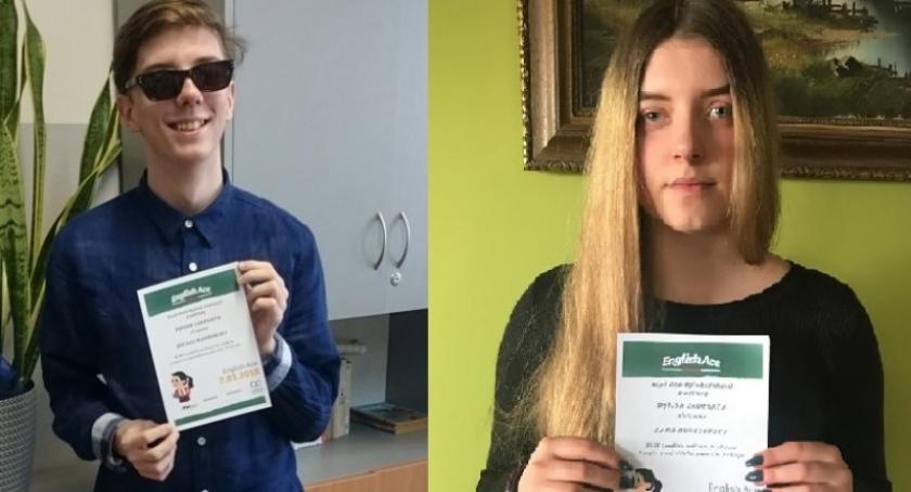 Sara Murszewska i Łukasz Warmowski z sukcesami w ogólnopolskim konkursie z angielskiego