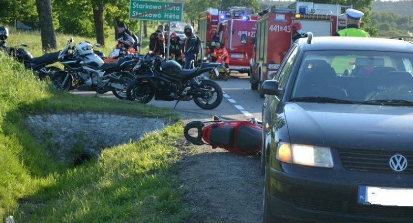 Trzy wypadki z udziałem motocyklistów