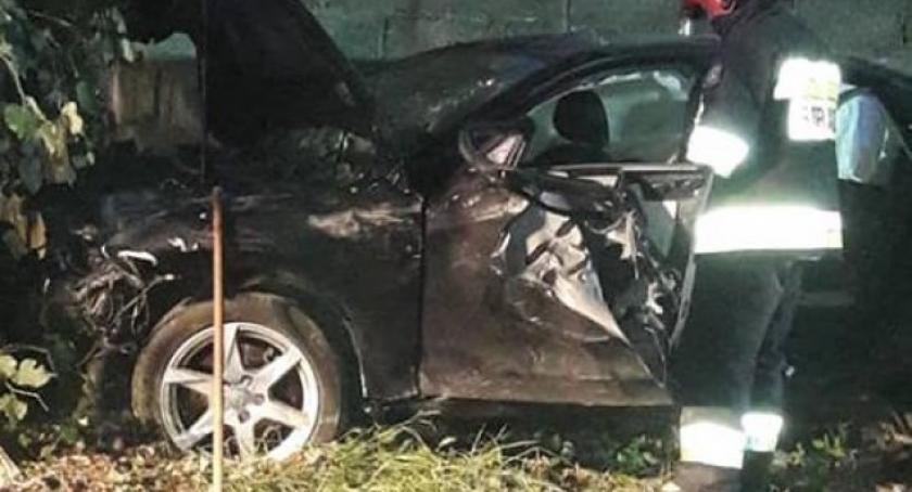 Wypadek w Mezowie - za kierownicą 18-latek bez uprawnień