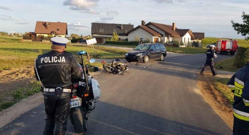 Trzy wypadki z udziałem motocykli - cztery osoby w szpitalu