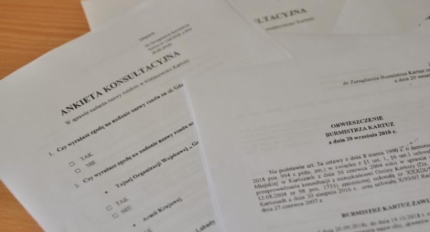 Trwają konsultacje społeczne w sprawie nazw ulic, rond i skwerów  w Kartuzach