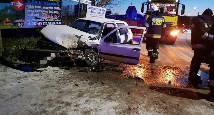 Wypadek na trasie Szymbark-Gołubie. Jedna osoba w szpitalu