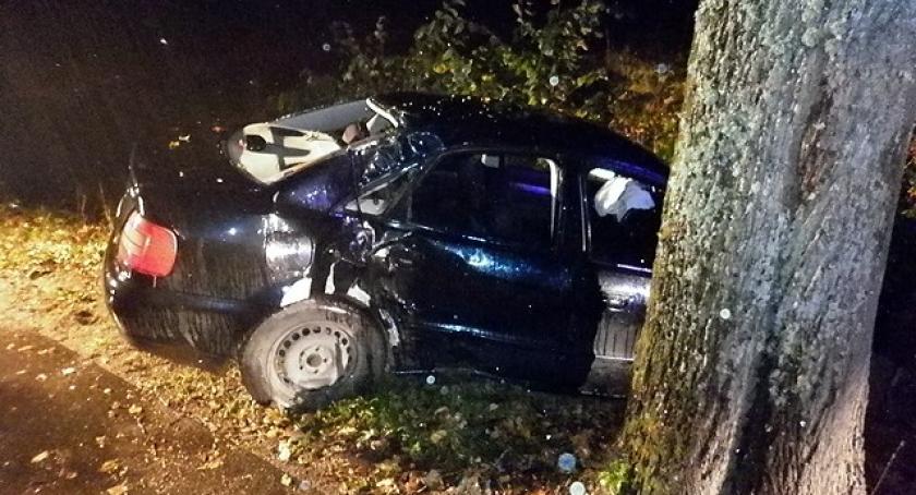 Kolonia. Audi uderzyło w drzewo