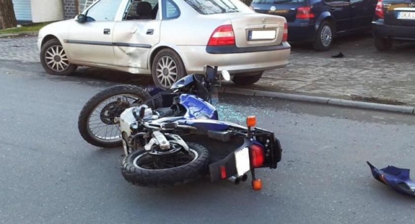 Kartuzy. Zderzenie opla i motocykla