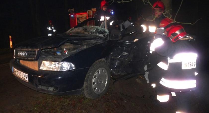 Kartuzy. Audi wypadło z drogi i 