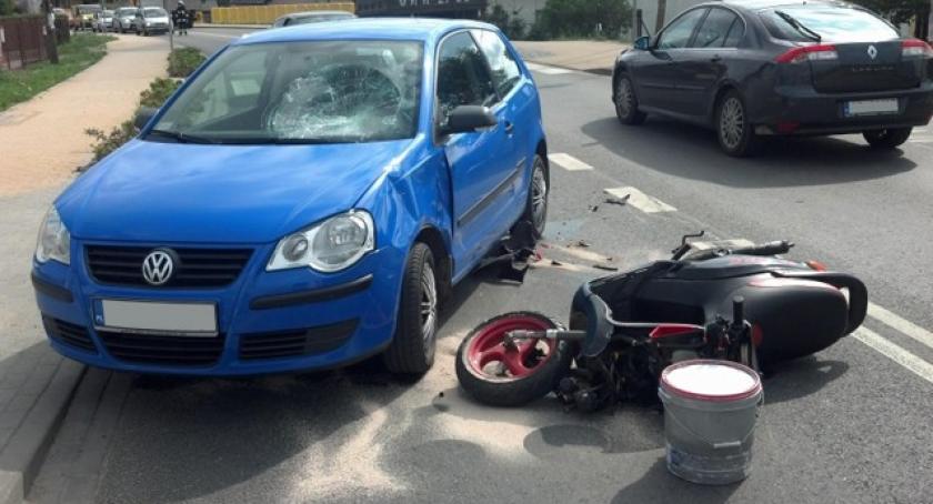 Chwaszczyno. Zderzenie VW ze skuterem