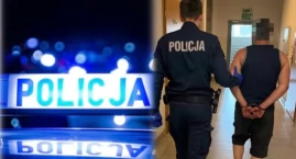 Zdjęcie przedstawia: Kartuscy policjanci zatrzymali dwóch mężczyzn z narkotykami. Jeden z nich był poszukiwany