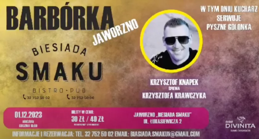 WYDARZENIE ODWOŁANE Hity Krzysztofa Krawczyka w Biesiadzie Smaku. Zaśpiewa Krzysztof Knapek