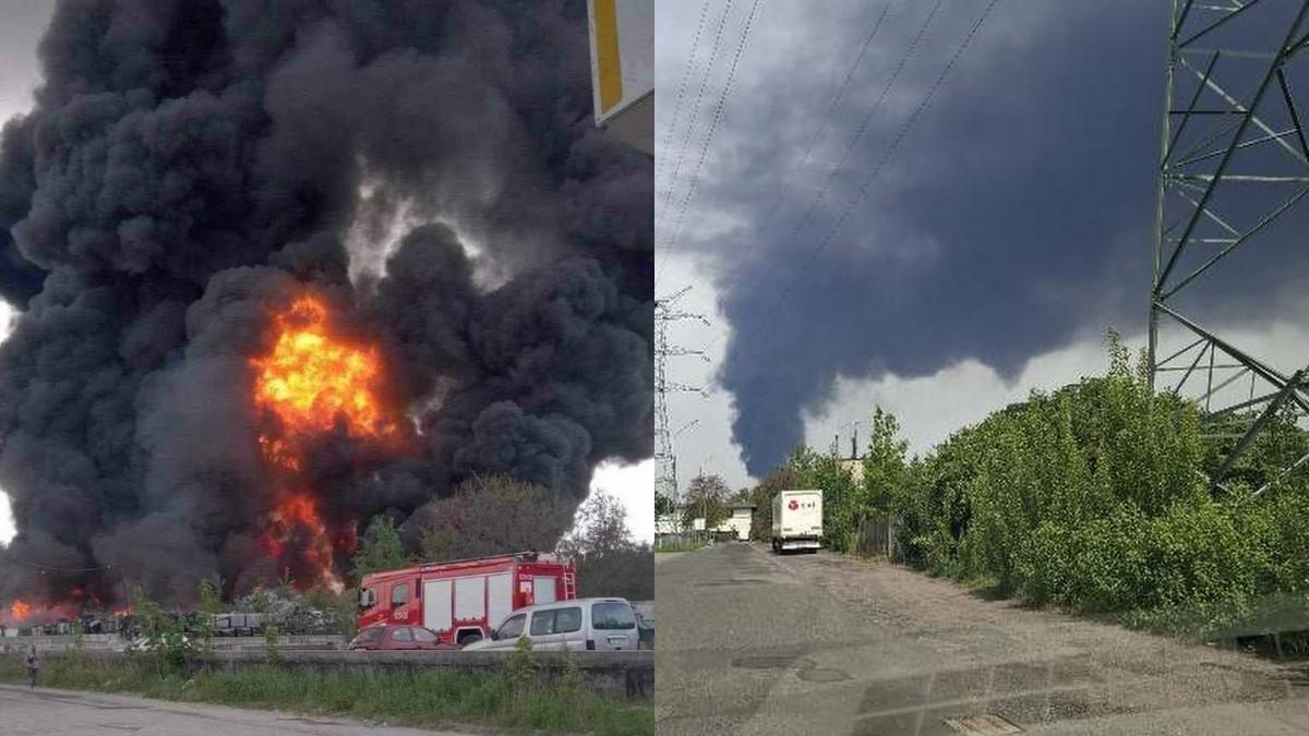 Płonie składowisko z chemikaliami