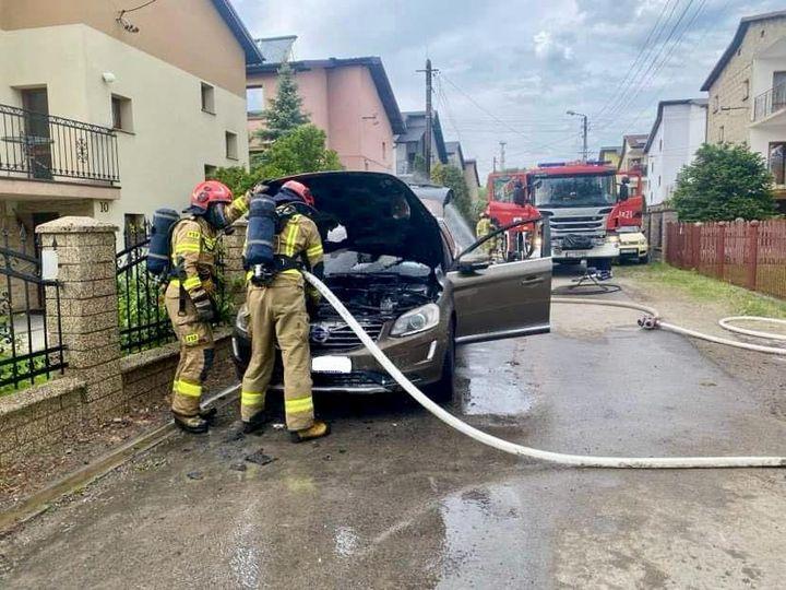Pożar samochodu w Byczynie