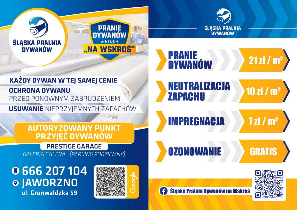 Śląska Pralnia Dywanów - od dziś dostępna w Jaworznie!