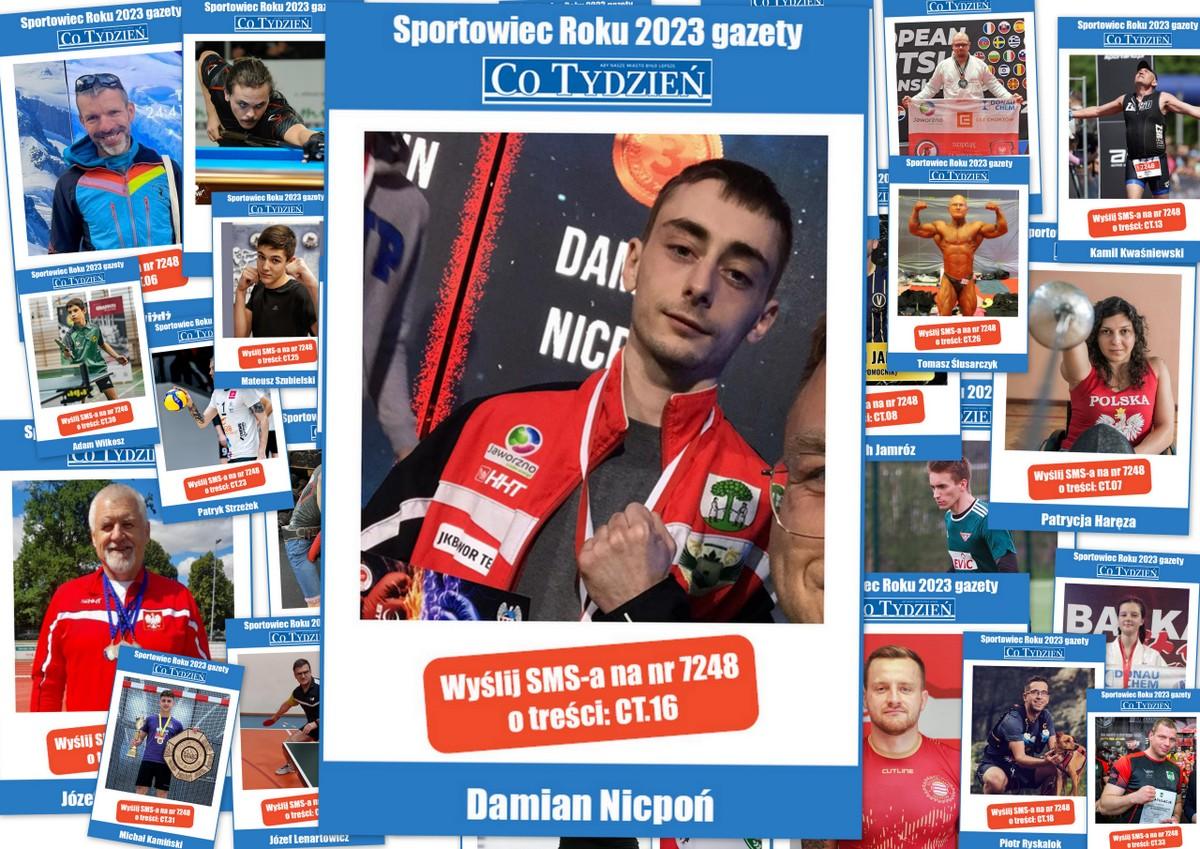 Damian Nicpoń nominowany w plebiscycie Najpopularniejszy Sportowiec Roku 2023 w Jaworznie