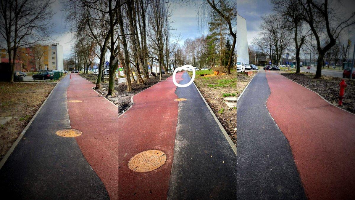 Falująca ścieżka rowerowa na Osiedlu Stałym