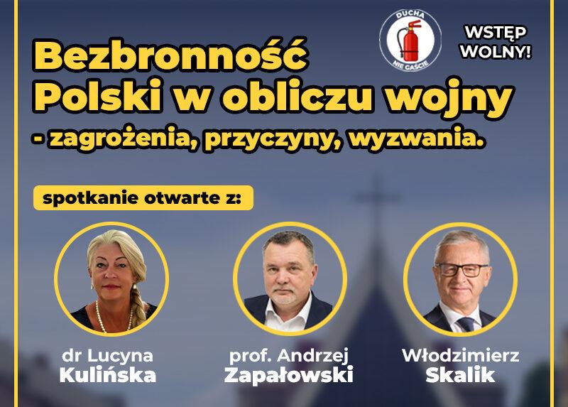 Klub Konfederacji Jaworzno zaprasza na spotkanie pt. Bezbronność Polski w obliczu wojny