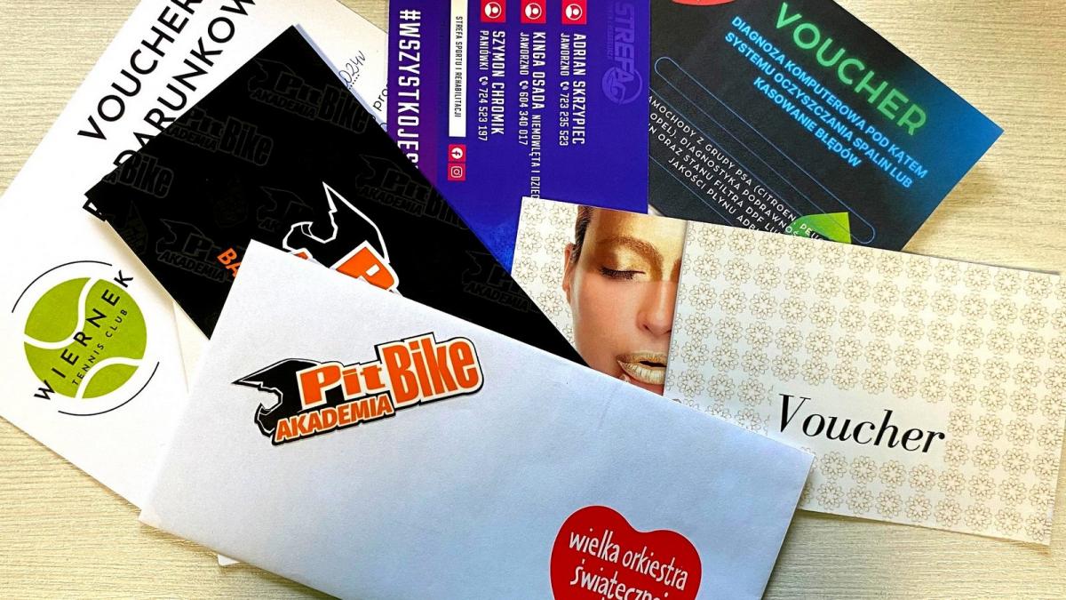 Duży wybór Voucherów przekazanych na aukcje WOŚP