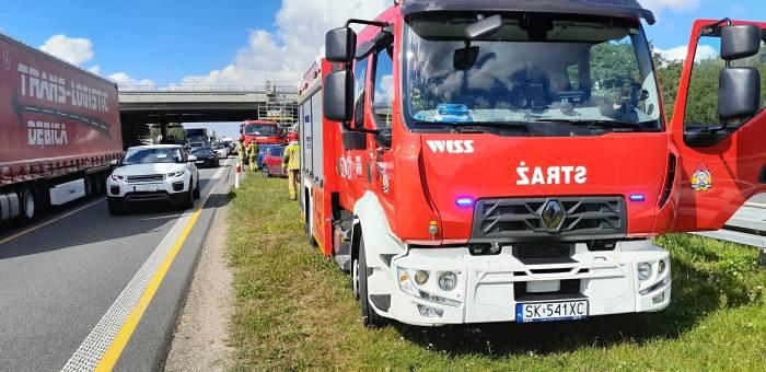 Stłuczka na autostradzie A4