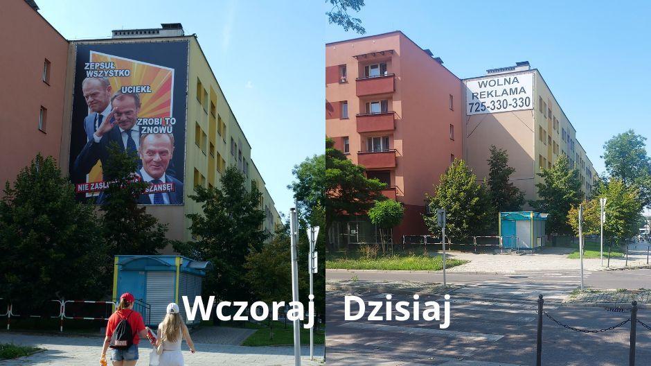 Baner atakujący Donalda Tuska w Jaworznie został zdjęty!
