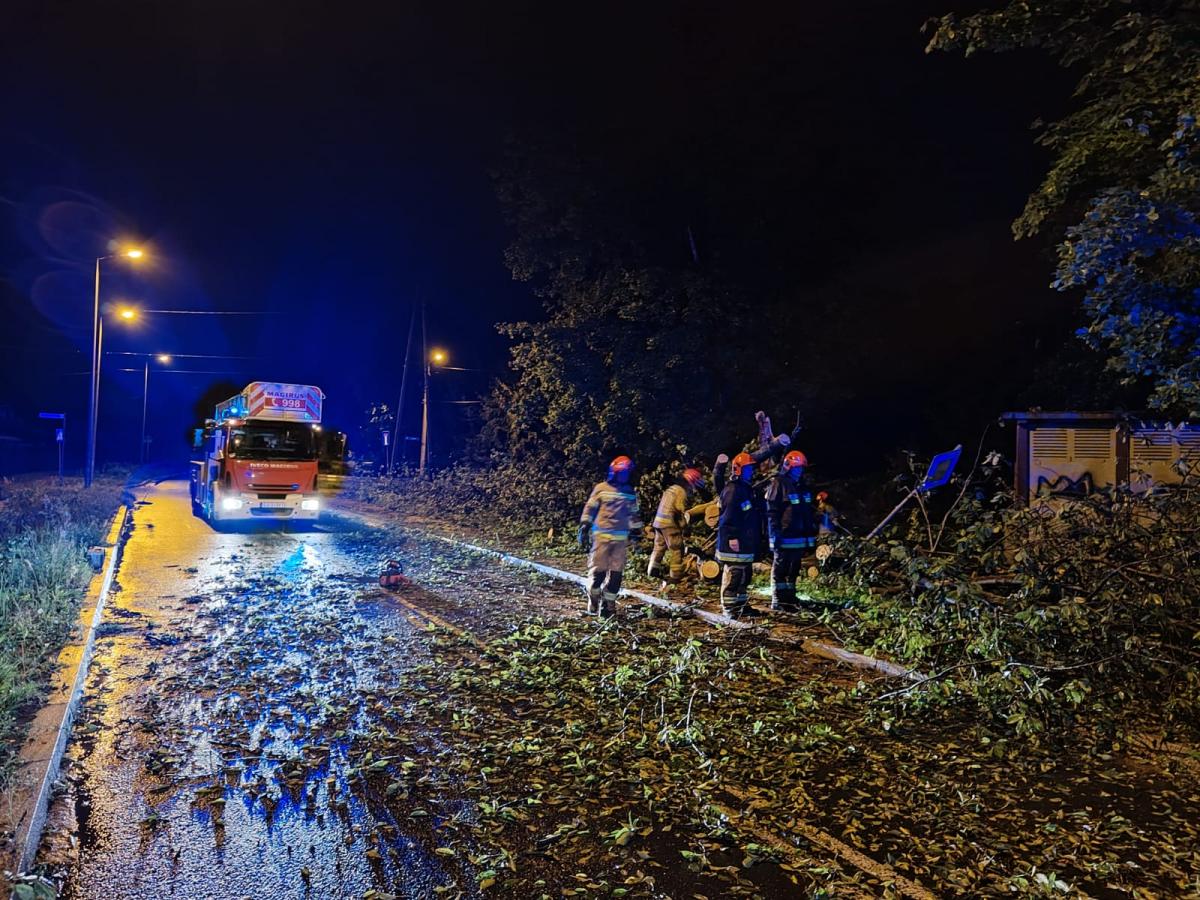 Pracowita noc jaworznickich strażaków. Kilkanaście interwencji spowodowanych burzą