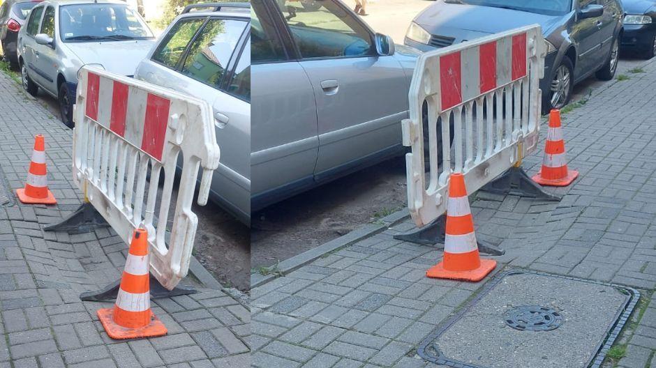 Zapadlisko w Centrum zabezpieczone