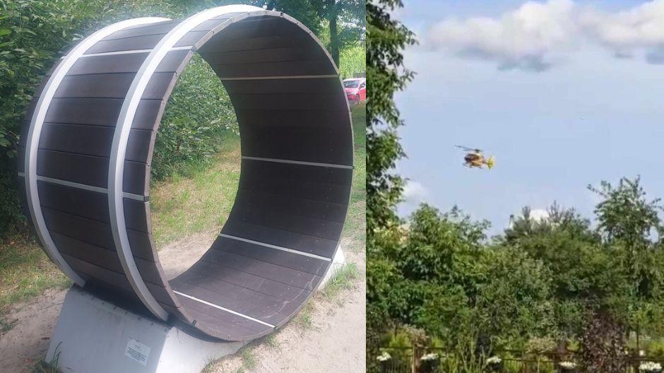 10-latka przetransportowana helikopterem LPR do szpitala po zabawie na 