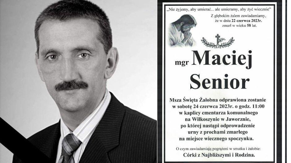 Pogrzeb Dyrektora Macieja Seniora odbędzie się na cmentarzu na Wilkoszynie
