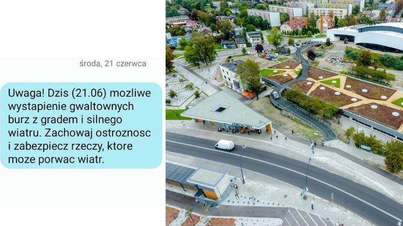Burze z gradem i silnym wiatrem nad Jaworznem. Alert RCB ostrzega
