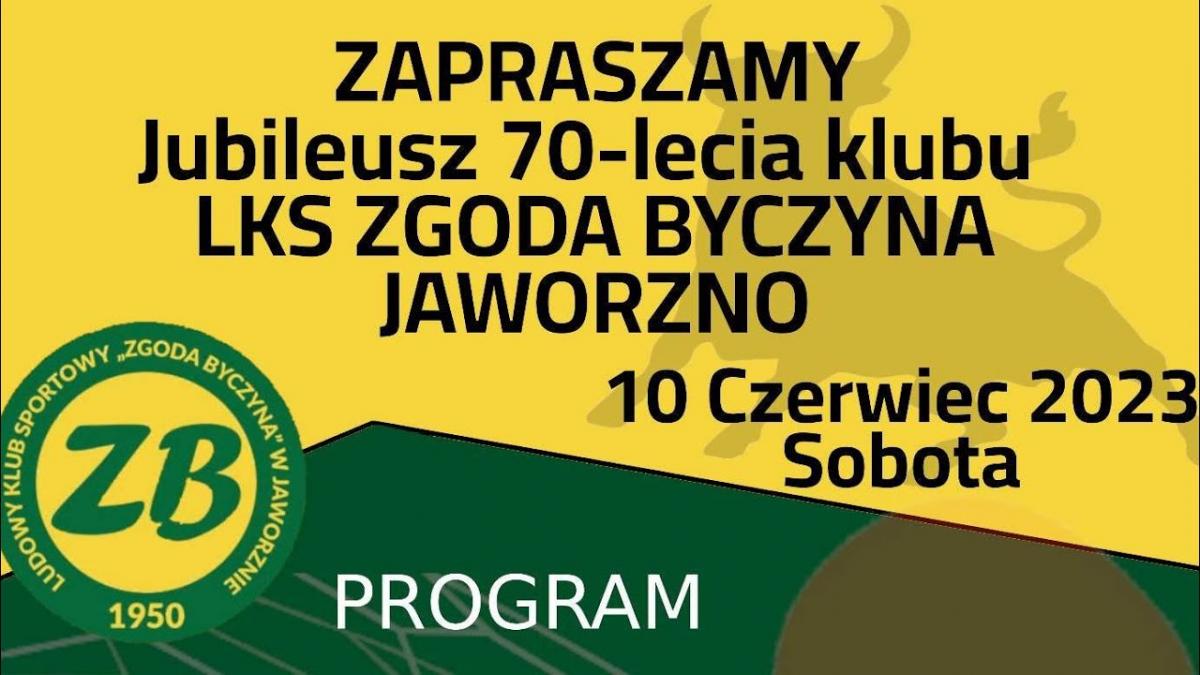 LKS Zgoda Byczyna Jaworzno zaprasza na jubileusz 70-lecia klubu