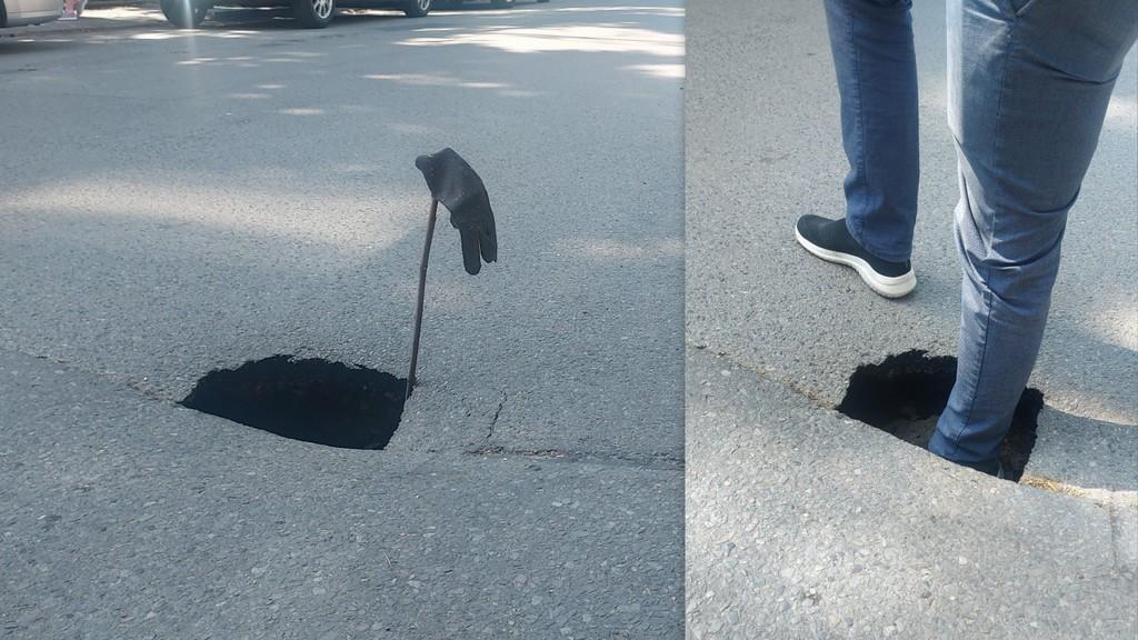 Zapadlisko w centrum Jaworzna. Kierowcy uważajcie!
