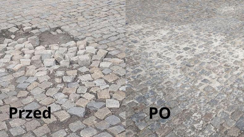 Po interwencji kostka brukowa została naprawiona