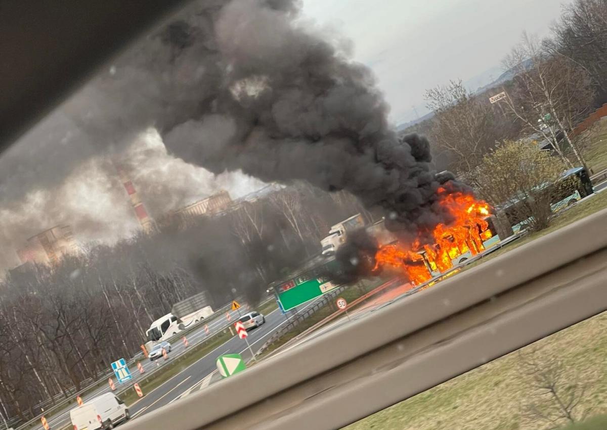 Pożar autobusu PKM-u