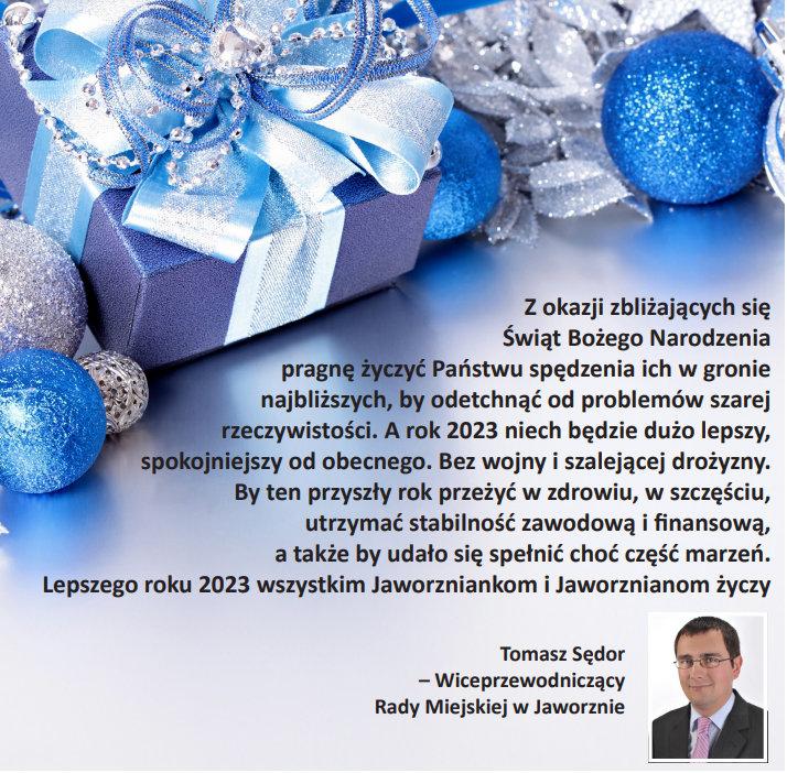 Dobrego roku i wesołych Świąt - Tomasz Sędor