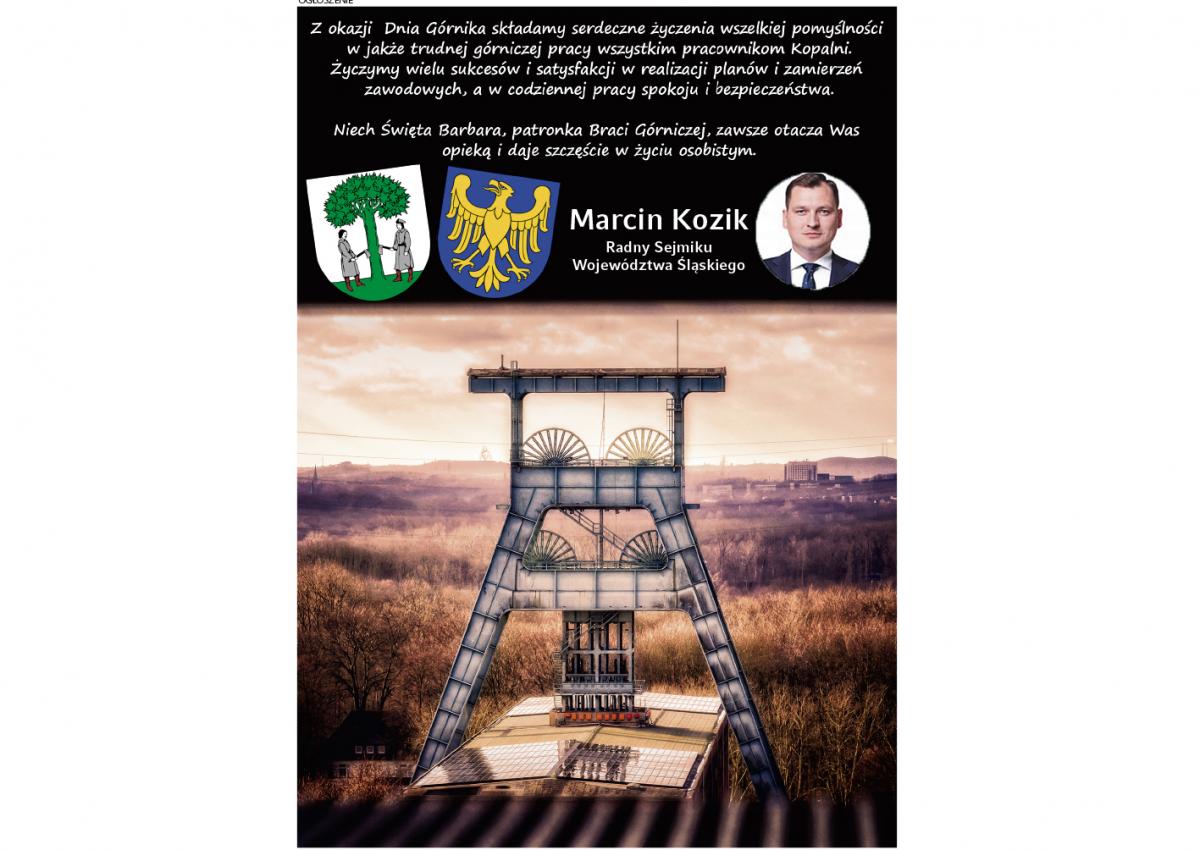 Z okazji Dnia Górnika życzenia od Marcina Kozika Radnego Sejmiku Województwa Śląskiego keigo