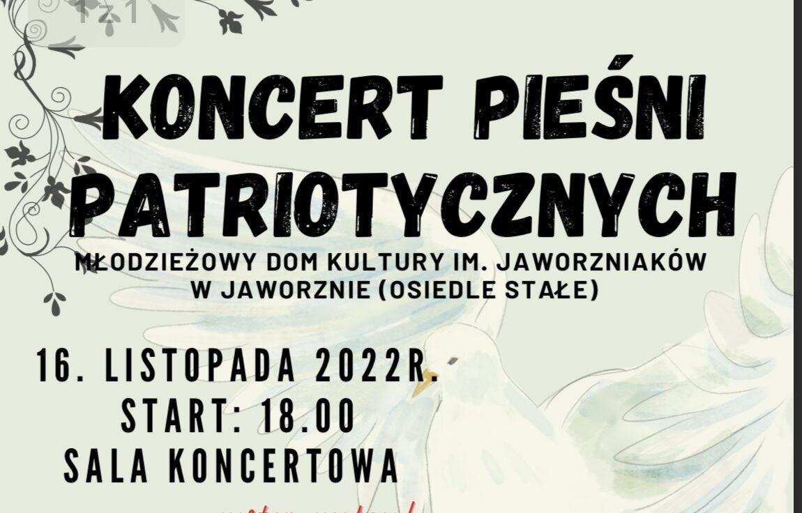 Zaproszenie na Koncert Pieśni Patriotycznych