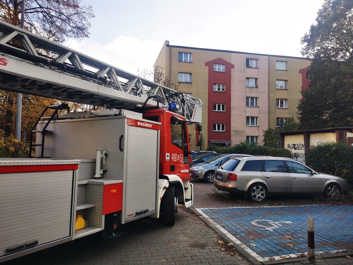Interwencja straży pożarnej przy ul. Klonowej