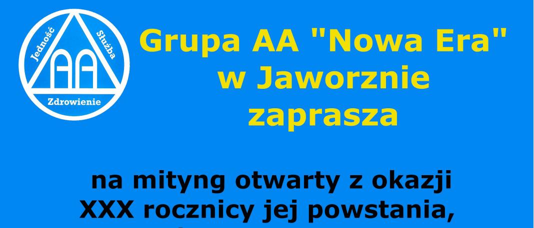 Zaproszenie na miting Grupy AA „Nowa Era”