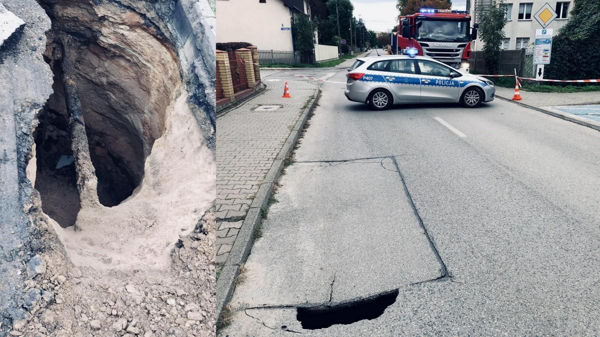 Zapadlisko na ul. Paderewskiego zabezpieczone