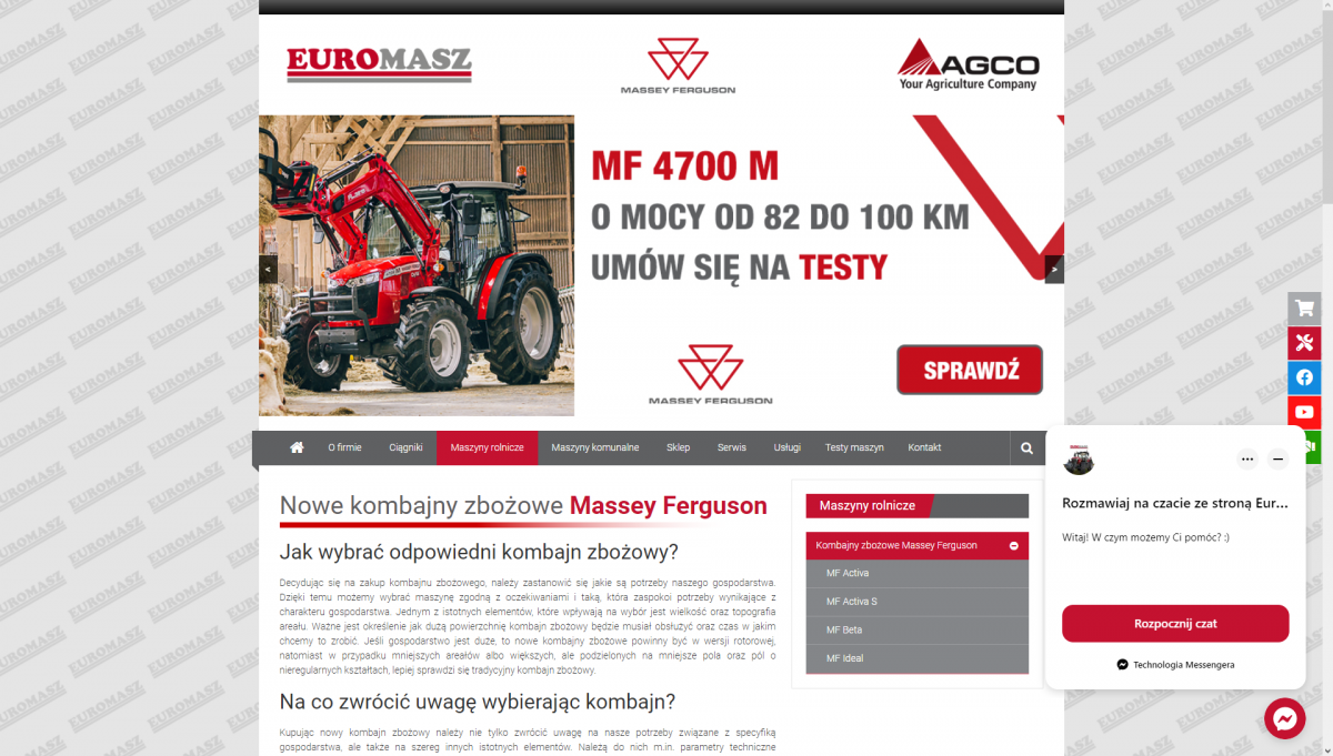 Kombajny zbożowe i inne maszyny rolnicze