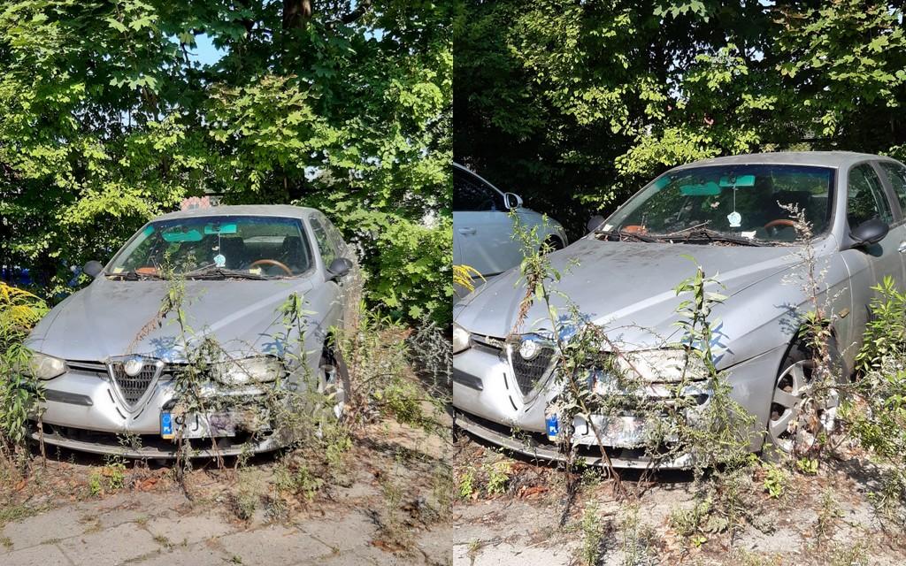 Porzucone auto w centrum Jaworzna przeszkadza pacjentom