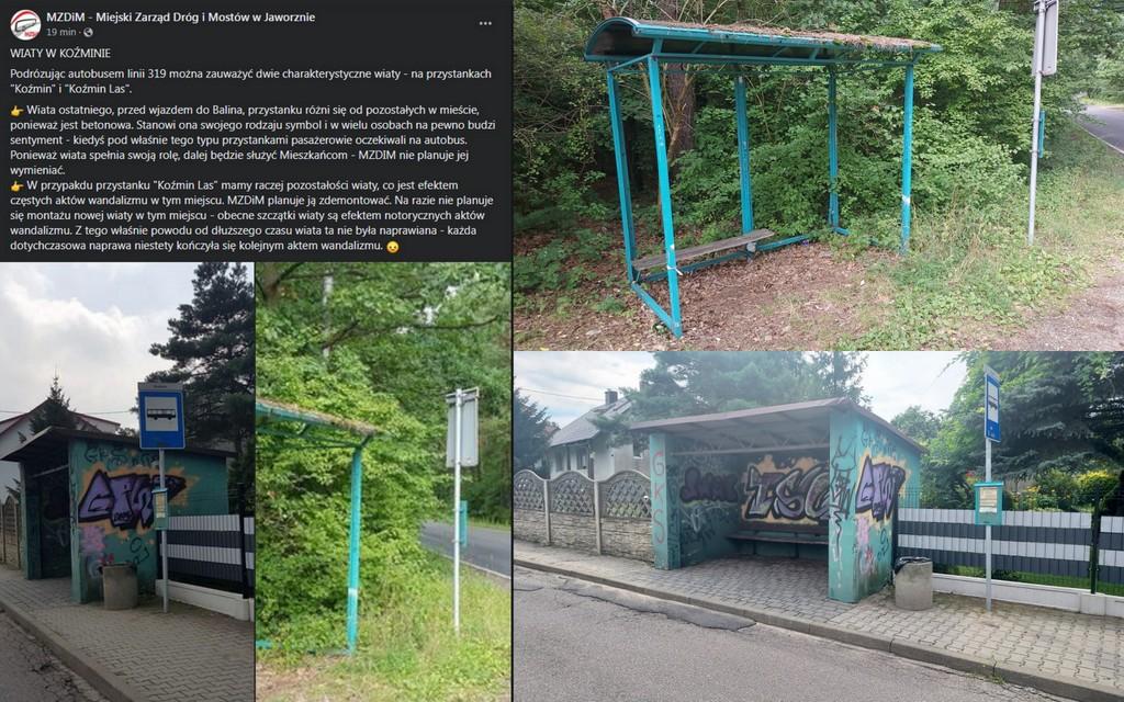 Przystanki w Koźminie w rozsypce, a w MZDiM dalej bez zmian