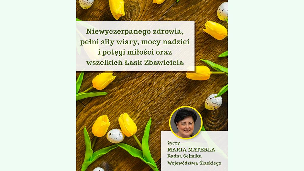 Życzenia świąteczne od Marii Materli, radnej Sejmiku Województwa Śląskiego