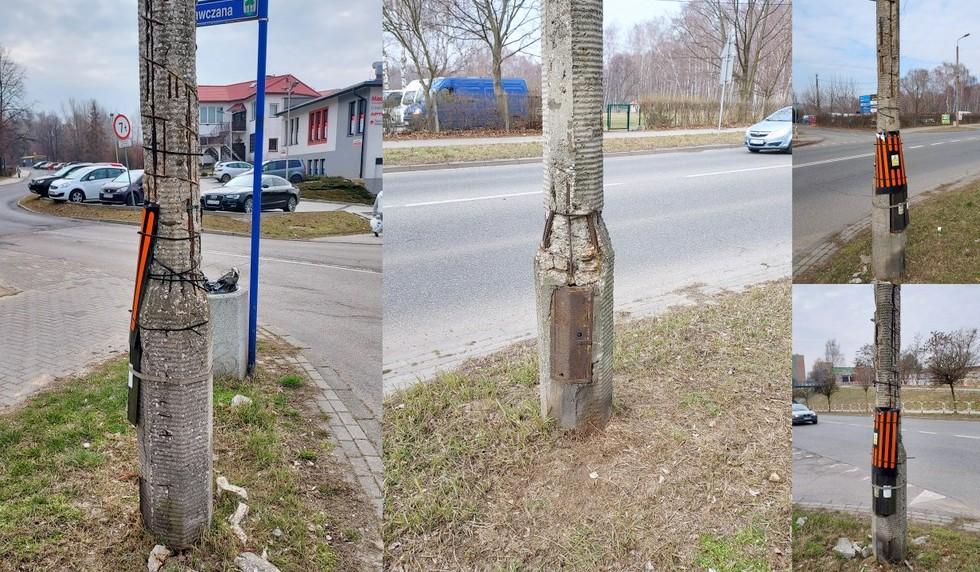 Uszkodzone betonowe słupy zostaną wymienione na nowe