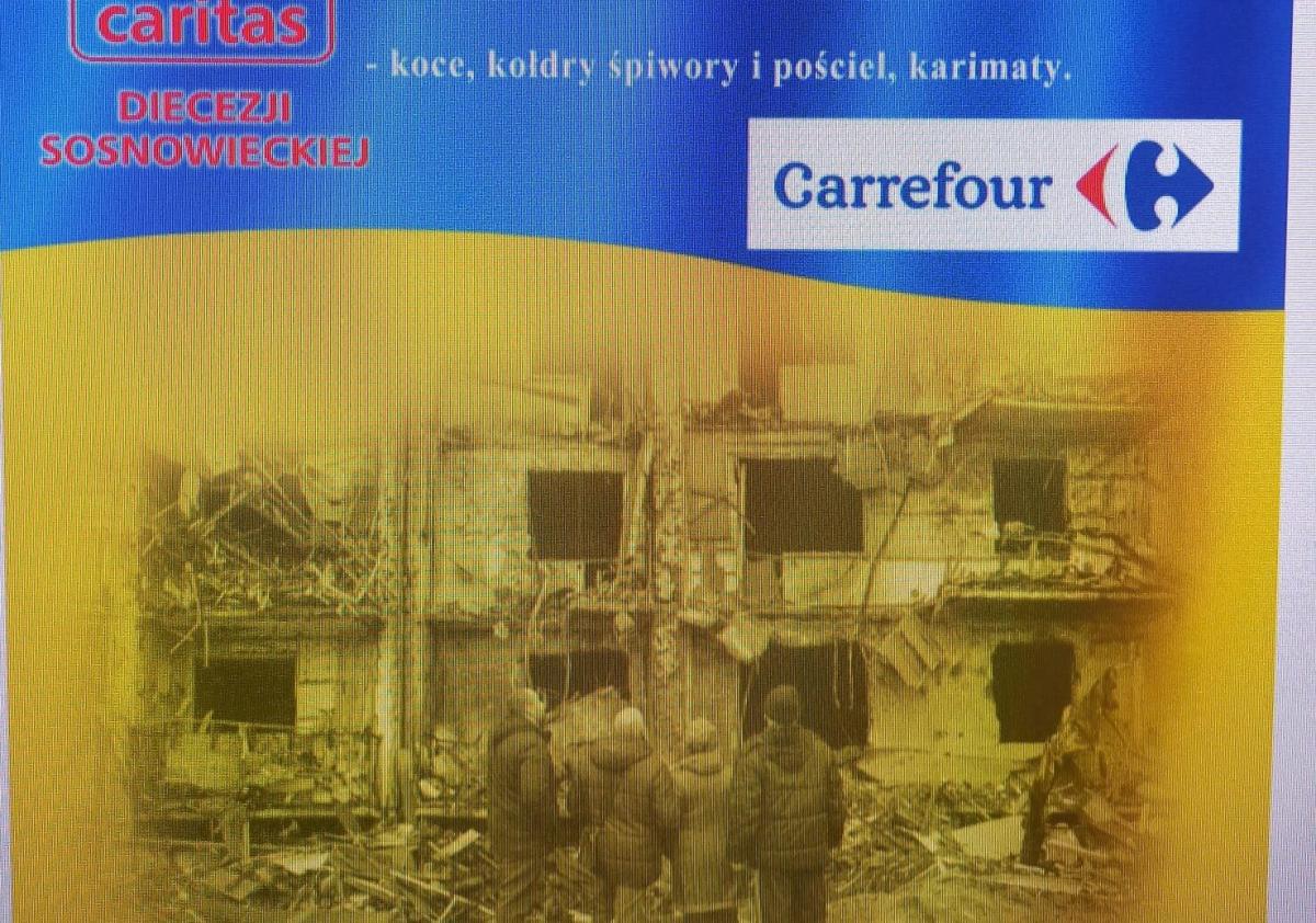 Carrefour oraz Caritas organizują zbiórkę na rzecz Ukrainy