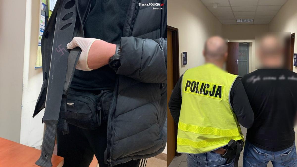Zaatakowali jaworznickich policjantów maczetami. Grozi im do 12 lat pozbawienia wolności.