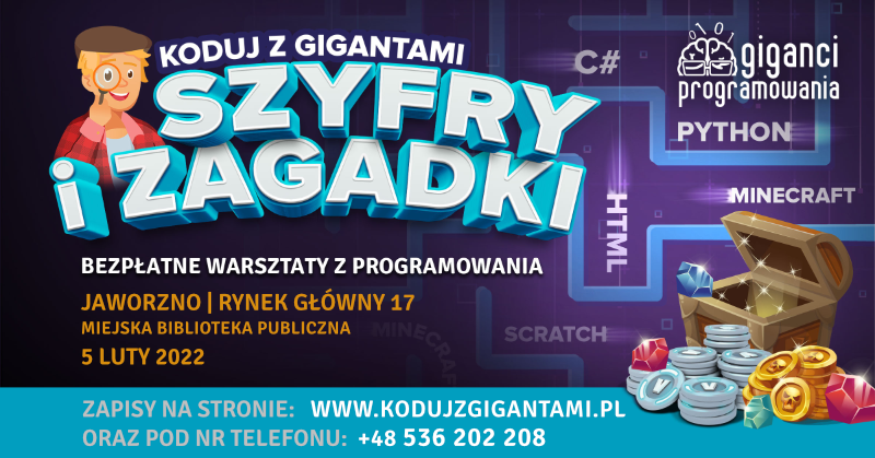 Zapraszamy na bezpłatne warsztaty z programowania w sobotę 5 lutego w Jaworznie!