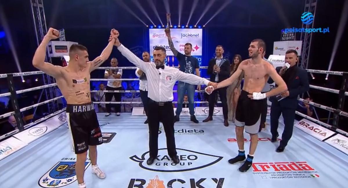Dominik Harwanowski zwycięża w gali KAPEO Rocky Boxing Night