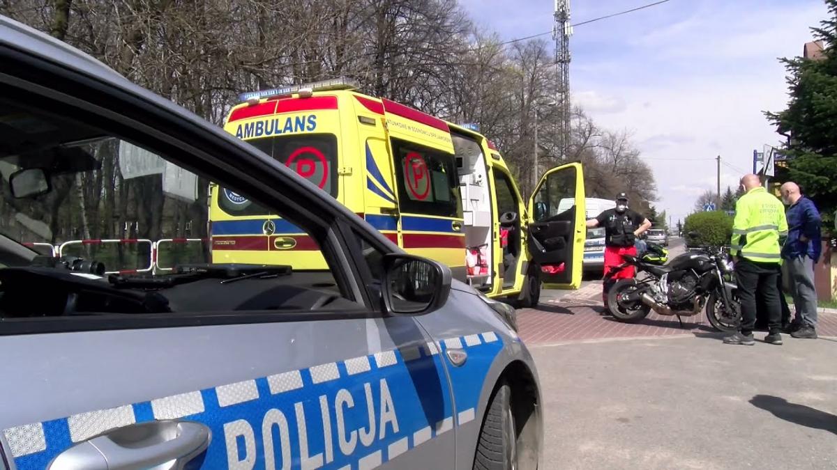 Zderzenie motocykla z samochodem osobowym