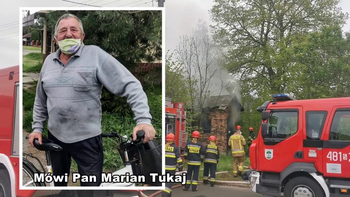 Uratował starszą kobietę z płonącego domu